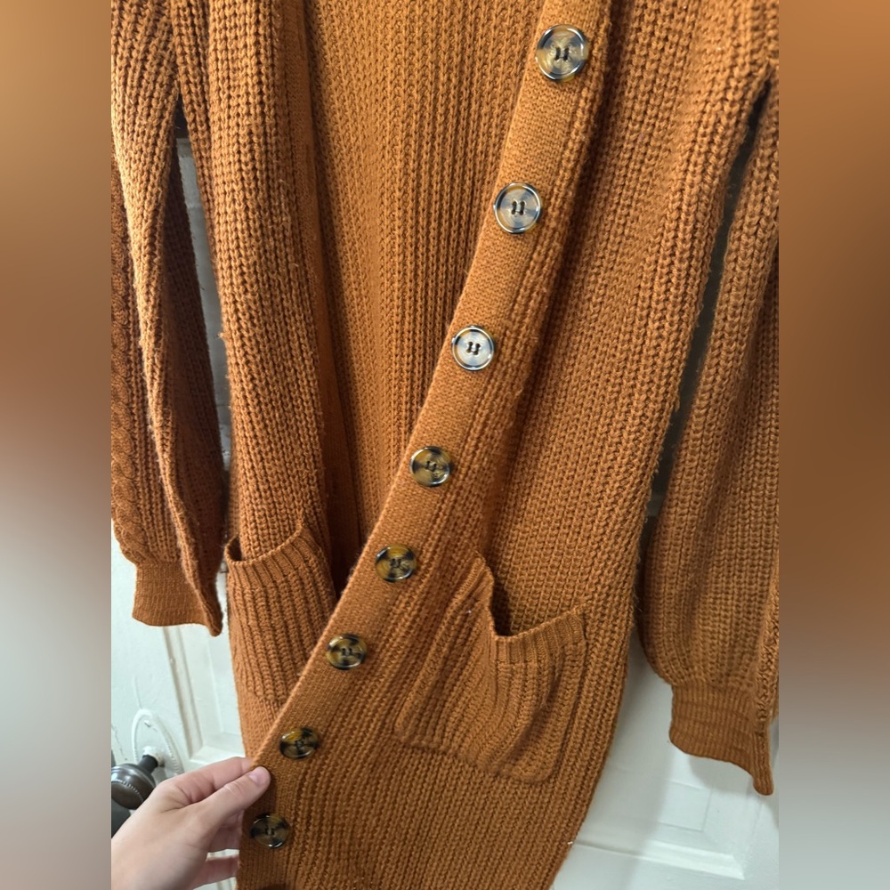 Olive & Oak Rust Knit Cardigan Sweater - Picture 3 of 4